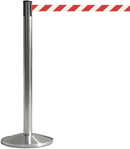 TSB511RW - colonnina SAFE IN modello BASIC acciaio spazzolato nastro ROSSO/BIANCO