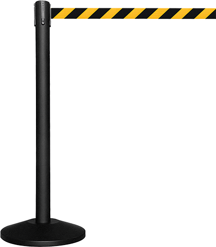TSB512NY - colonnina SAFE IN modello BASIC nera opaca con nastro GIALLO/NERO