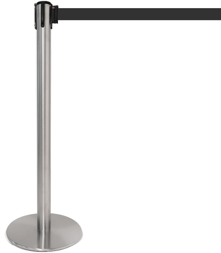 TSP201N - colonnina SAFE IN modello PLUS acciaio spazzolato nastro NERO