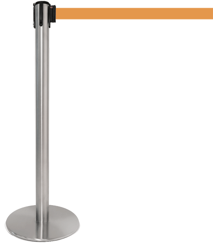 TSP201O - colonnina SAFE IN modello PLUS acciaio spazzolato nastro ARANCIO
