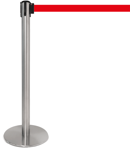 TSP201R - colonnina SAFE IN modello PLUS acciaio spazzolato nastro ROSSO