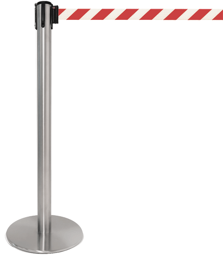TSP201RW - colonnina SAFE IN modello PLUS acciaio spazzolato nastro BIANCO/ROSSO