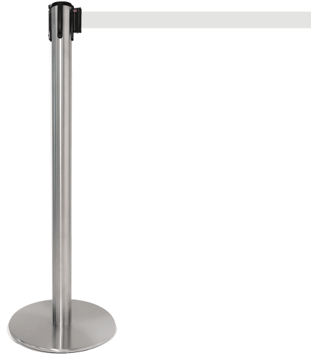 TSP201W - colonnina SAFE IN modello PLUS acciaio spazzolato nastro BIANCO