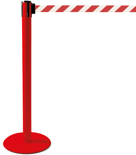 TSP203RW - colonnina SAFE IN modello PLUS colore rosso con nastro BIANCO/ROSSO