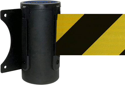 TST300NY - testina a muro SAFE IN nera nastro 3 mt GIALLO/NERO