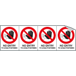 YE95217B - Sheet n. 4 label NO ENTRY TO...