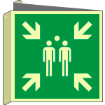 [EL15180BIXA] EL15180BIXA - Cartello luminescente bifacciale DIN PLUS punto di raccolata