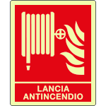 [EL20157KA] EL20157KA - Cartello fotoluminescente DIN PLUS lancia antincendio