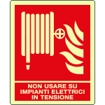 [EL20161KP] EL20161KP - Cartello luminescente non usare su impianti elettr....EN ISO 7010