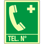 [EL20162XP] EL20162XP - Cartello PVC luminescente telefono di emergenza EN ISO 7010