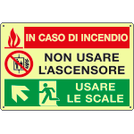 [EL3538S] EL3538S - Etichetta ad.luminesc.In caso di incendio salita sinistra EN ISO 7010