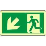 [EL715107WS] EL715107WS - Etichetta luminescente DIN uscita emergenza basso a sx EN ISO 7010