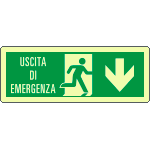 [EL720104KS] EL720104KS - Etichetta fotoluminescente uscita emergenza basso EN ISO 7010