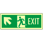 [EL720205WA] EL720205WA - Cartello fotoluminescente uscita emergenza EXIT alto sn EN ISO 7010