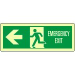 [EL720301KP] EL720301KP - Cartello luminescente DIN Em.Exit freccia sx EN ISO 7010