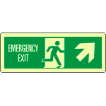 [EL720306XP] EL720306XP - Cartello luminescente DIN Emerg.Exit freccia dx alto EN ISO 7010