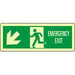 [EL720307XP] EL720307XP - Cartello luminescente DIN Emerg.Exit freccia basso sx EN ISO 7010