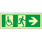[EL720502KS] EL720502KS - Etichetta uscita di emergenza disabili freccia a destra lim. ENISO7010