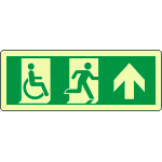 [EL720503KS] EL720503KS - Etichetta uscita di emergenza disabili freccia avanti lum.EN ISO 7010