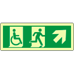 [EL720506KP] EL720506KP - Cartello uscita emergenza disabili freccia in alto a dx.lum.ENISO7010