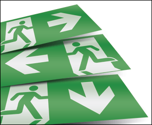 [EXI53158] EXI53158 - kit 3 pittogrammi dx,sx,avanti per EXIWAY SMARTLED versione a parete