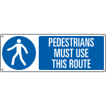 [EYE1956K] EYE1956K - sign hazard PEDESTRIANS MUST USE THISROUTE EN ISO 7010 M024