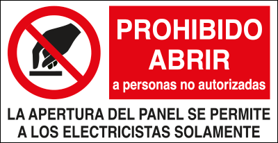 [EYS91540C] EYS91540C - Sheet n. 16 label "PROHIBIDO ABRIR ..." EN ISO 7010
