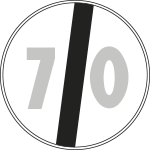 [FAR26007170] FAR26007170 - Disco  rifrangente NF 71 FINE LIMITE VELOCITA KM 70