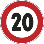 [FCR26005020] FCR26005020 - Cartello  NF 50 LIMITE VELOCITA' KM  20