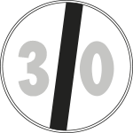 [FCR26007130] FCR26007130 - Cartello  NF 71 FINE LIMITE VELOCITA' KM 30