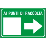 [FL5658J] FL5658J - Cartello ai punti di raccolta (freccia destra)
