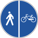 [FLR260092A] FLR260092A - Cartello NF 92a PISTA CICLABILE CONTIGUA MARCIAPIEDE