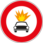 [FLR262064A] FLR262064A - Cartello NF 64A TRANSITO vietato TRASPORTO ESPLOSIVI