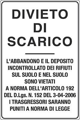 [FLR5617Y] FLR5617Y - Cartello divieto di scarico l'abbandono e il deposito