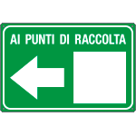 [FLR5659J] FLR5659J - Cartello AI PUNTI DI RACCOLTA sinistra