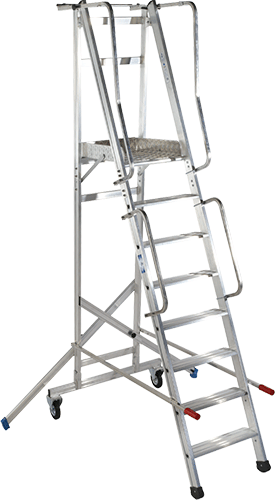 [HSP132] HSP132 - Scala a castello EN131 in alluminio n.9 gradini h. totale 3,25 mt.