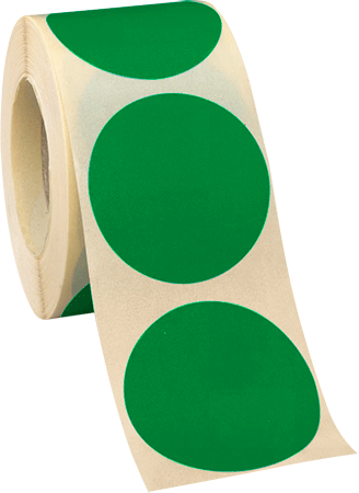 [NEB20G] NEB20G - rotolo da 500 bollini adesivi diametro mm 20 colore VERDE