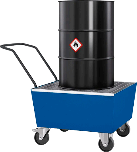 [PSA309] PSA309 - vasca mobile in acciaio verniciato capacita' 1 fusto da 200 lt