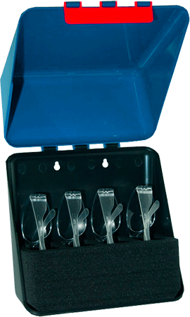 [SBB23] SBB23 - Custodia per 4 paia occhiali coperchio in ABS BLU