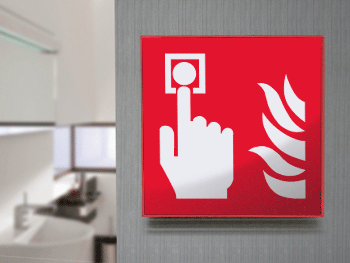 [SECET14B] SECET14B - segnale vetro CRYSTAL monofacciale pulsante all. antinc. EN ISO 7010