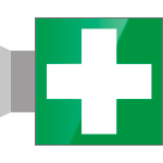 [SECET1BA] SECET1BA - segnale vetro CRYSTAL bifacciale pronto soccorso EN ISO 7010