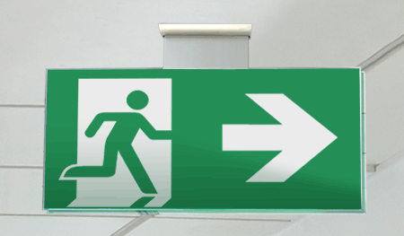 [SECET24SC] SECET24SC - segnale vetro CRYSTAL sospesa uscita emergenza dx EN 7010 E002