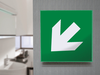 [SECET27B] SECET27B - segnale vetro CRYSTAL monofacciale freccia diagonale