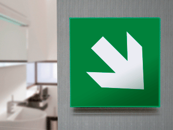 [SECET28A] SECET28A - segnale vetro CRYSTAL monofacciale  freccia diagonale