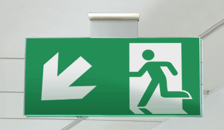 [SECET29SC] SECET29SC - segnale vetro CRYSTAL sospesa uscita emergenza sx basso EN 7010 E001