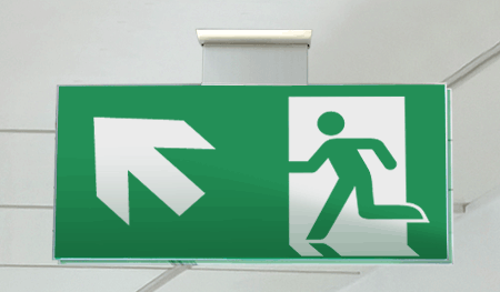 [SECET31SC] SECET31SC - segnale vetro CRYSTAL sospesa uscita emergenza sx alto EN 7010 E001