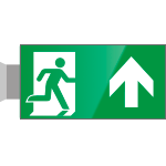 [SECET32BA] SECET32BA - segnale vetro CRYSTAL bifacciale uscita emergenza EN ISO 7010