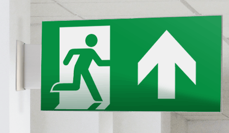 [SECET32BC] SECET32BC - segnale vetro CRYSTAL bifacc.uscita emergenza NORD