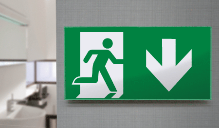 [SECET32D] SECET32D - segn.vetro CRYSTAL mono "usc.emerg.alto"