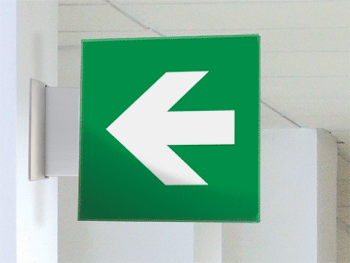 [SECET6BB] SECET6BB - segnale vetro CRYSTAL bandiera freccia sinistra